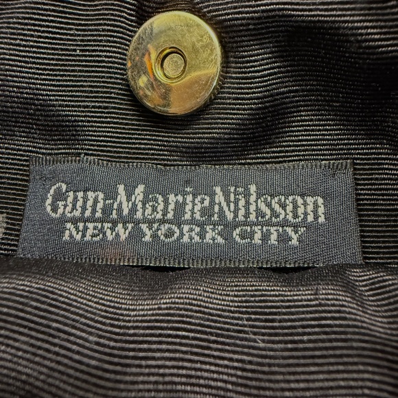 Gun Marie Nilsson NYC Black Macrame Woven Crossbody Purse Tortoise Shell Chain - Picture 5 of 8